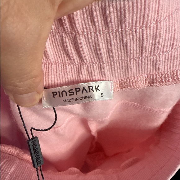 Pink Satin Track Pants with High-Waisted Flare - Picture 4 of 4